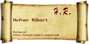 Hofner Róbert névjegykártya