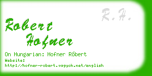 robert hofner business card